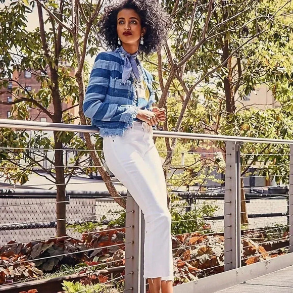 NWT! RAG & BONE Mid-Rise Cropped Flare-Leg Jeans in Bright White - Picture 8 of 15